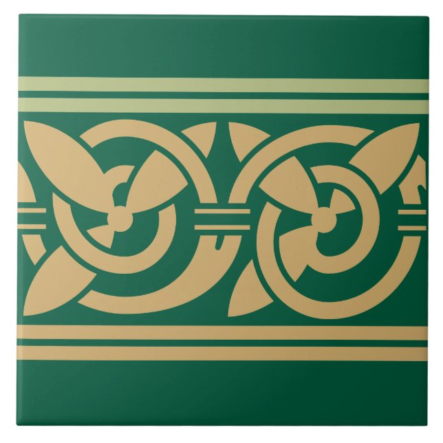 Tree Of Life Celtic Pattern Frieze Ceramic Tile (Front)