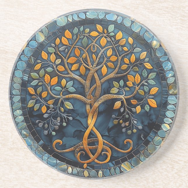 Tree of Life Celtic Sandstone Coaster (Front)