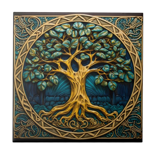 Tree of Life Celtic Tile Design (Front)