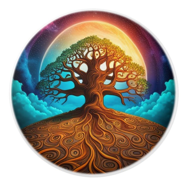 Tree of Life  Ceramic Knob (Front)