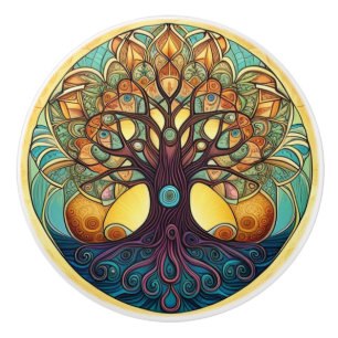 Tree of Life  Ceramic Knob