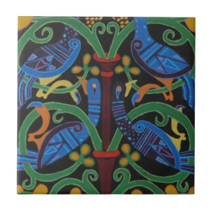Tree of life ceramic tile