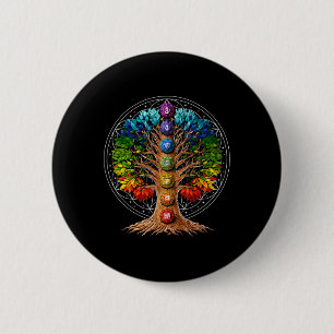Tree Of Life Chakra Symbols Zen Yoga Meditation Sp 6 Cm Round Badge