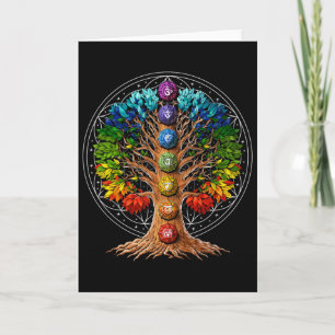 Tree Of Life Chakra Symbols Zen Yoga Meditation Sp Card