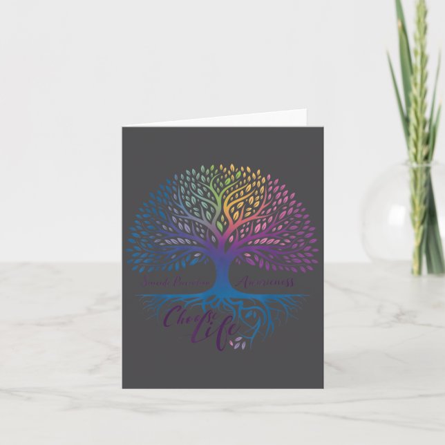 Tree Of Life Choose Life Suicide Prevention Awaren Card (Front)