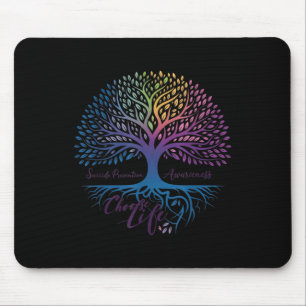 Tree Of Life Choose Life Suicide Prevention Awaren Mouse Pad