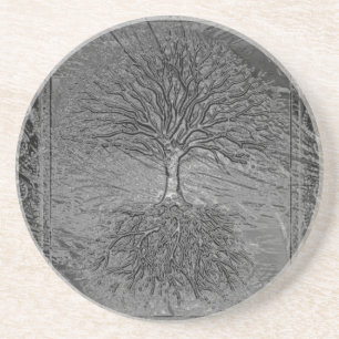Tree of Life Chrome Coaster