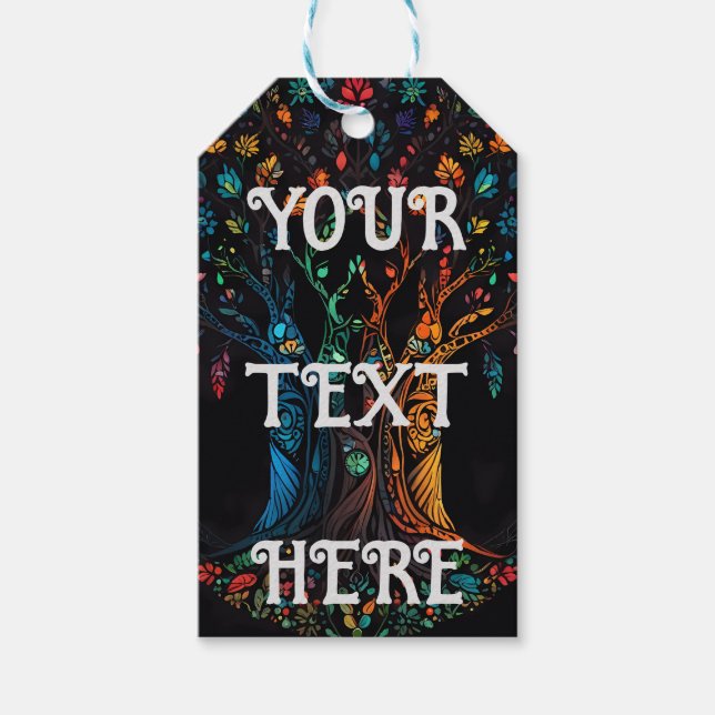 Tree of Life colored  Gift Tags (Front)