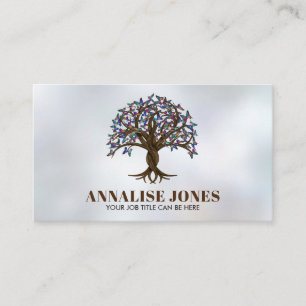Tree of life - Colourful Butterflies Business Card