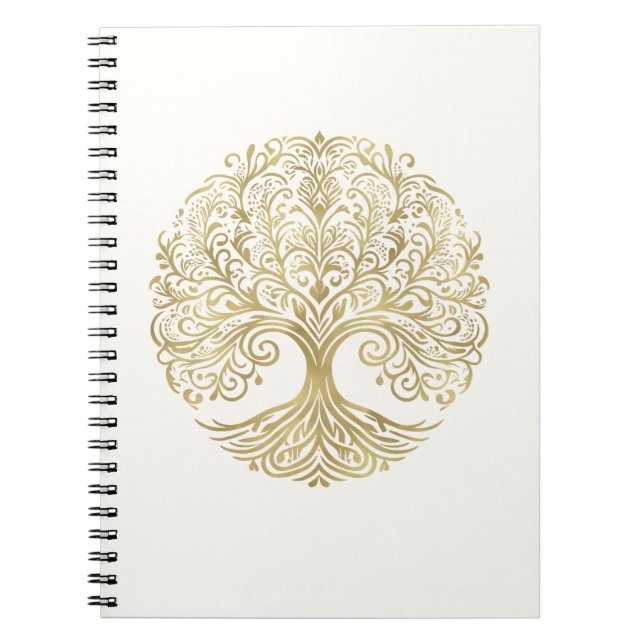 Tree of Life Cream & Gold Celtic Wedding Notebook (Front)