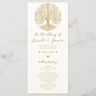 Tree of Life Cream & Gold Celtic Wedding Program