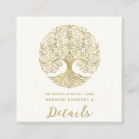 Tree of Life Cream & Gold Celtic Wedding