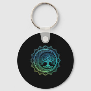 Tree Of Life Cresent Moon Phases Floral Mandala Yo Key Ring