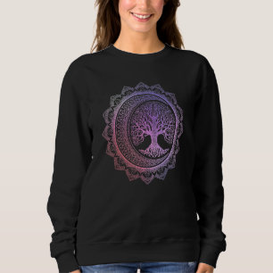 Tree Of Life Cresent Moon Phases Floral Mandala Yo Sweatshirt