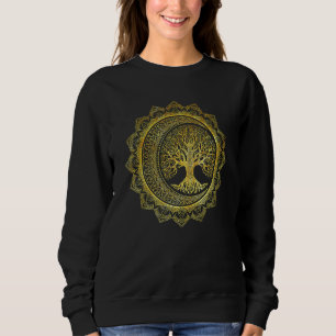 Tree Of Life Cresent Moon Phases Floral Mandala Yo Sweatshirt