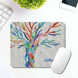 Tree of Life Custom Mouse Pad<br><div class="desc">This mouse pad is decorated with a mosaic tree of life in the colours of the rainbow. Easily customisable with your name or monogram. Use the Customise Further option to change the text size, style or colour if you wish. Because we create our own artwork you won't find this exact...</div>