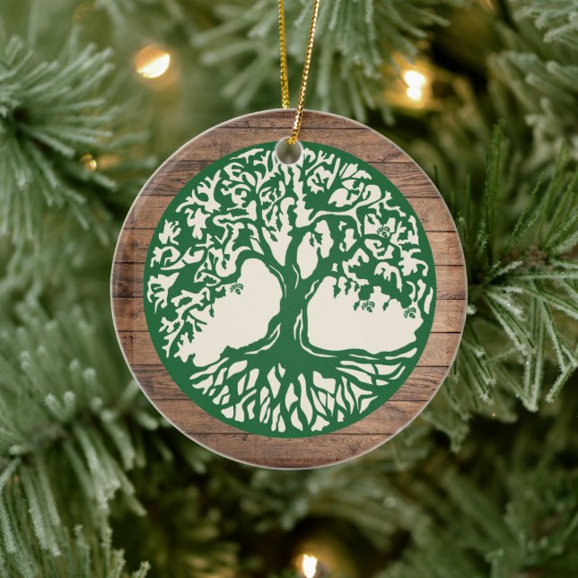 Tree of Life - Custom Year Name  Ceramic Ornament (Tree)
