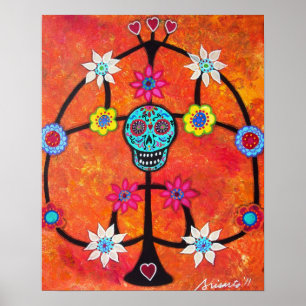 TREE OF LIFE DAY OF THE DEAD CANDLE HOLDER POSTERS