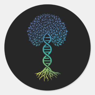 Tree Of Life Dna Science Genetics Earth Day Geneal Classic Round Sticker
