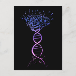 Tree of Life DNA Strand Genealogy Tree Holiday Postcard