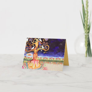 Tree of Life Doves Bar Bat Mitzvah Thank You Card