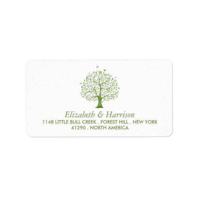 Tree of Life, Elegant Wedding Label (Front)