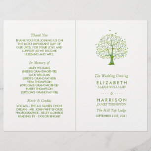 Tree of Life, Elegant Wedding Program