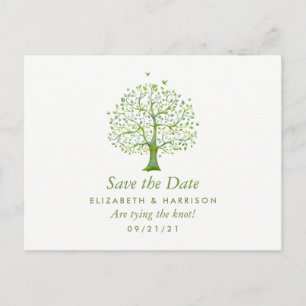 Tree of Life, Elegant Wedding Save the Date Announcement Postcard