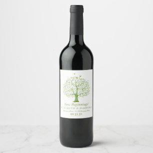 Tree of Life, Elegant Wedding Wine Label