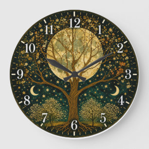 Tree of Life Full Moon Large Clock