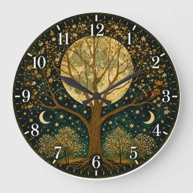 Tree of Life Full Moon Large Clock (Front)