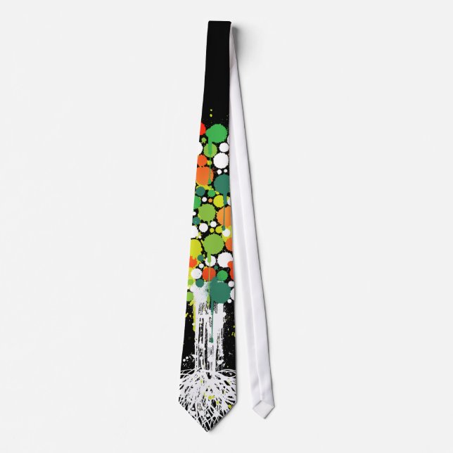 Tree of life Green Tie - on Black (Front)