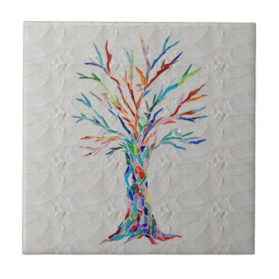 Tree of Life Grey Ceramic Tile