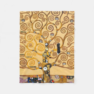 Tree Of Life Gustav Klimt Fleece Blanket