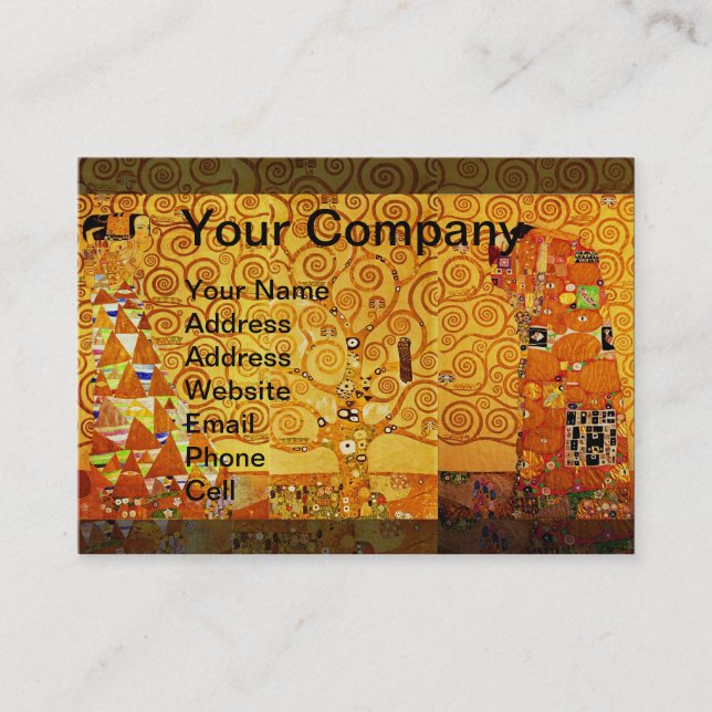 Tree of Life Gustav Klimt Nouveau Business Card (Front)