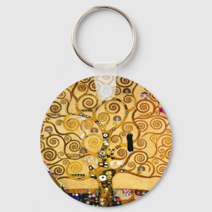 Tree of Life Gustav Klimt Nouveau Key Ring