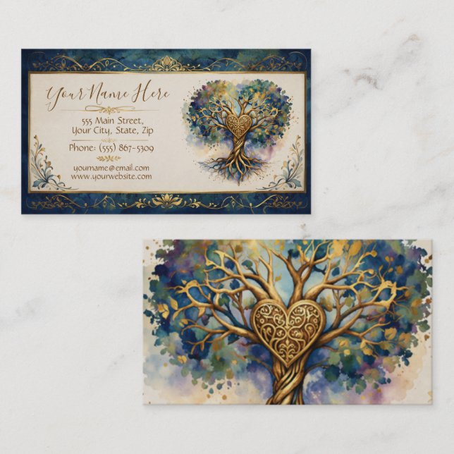Tree of Life Heart Business Card (Front/Back)
