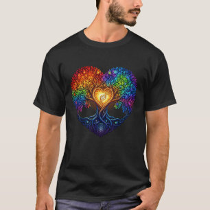 Tree Of Life Heart DNA Sacred Geometry Zodiac Chak T-Shirt