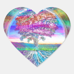 Tree of Life Heart Sticker