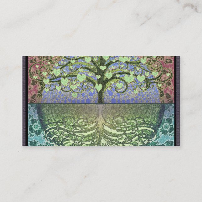 Tree of Life Hearts and Love Business Card (Front)