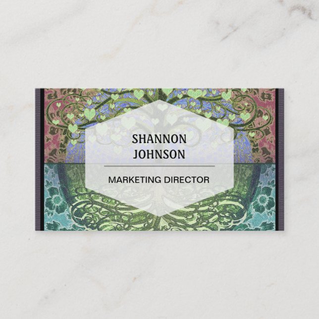 Tree of Life Hearts and Love Business Card (Front)
