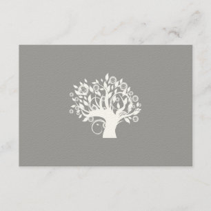 Tree of Life Hebrew Jewish Wedding RSVP Silver Card