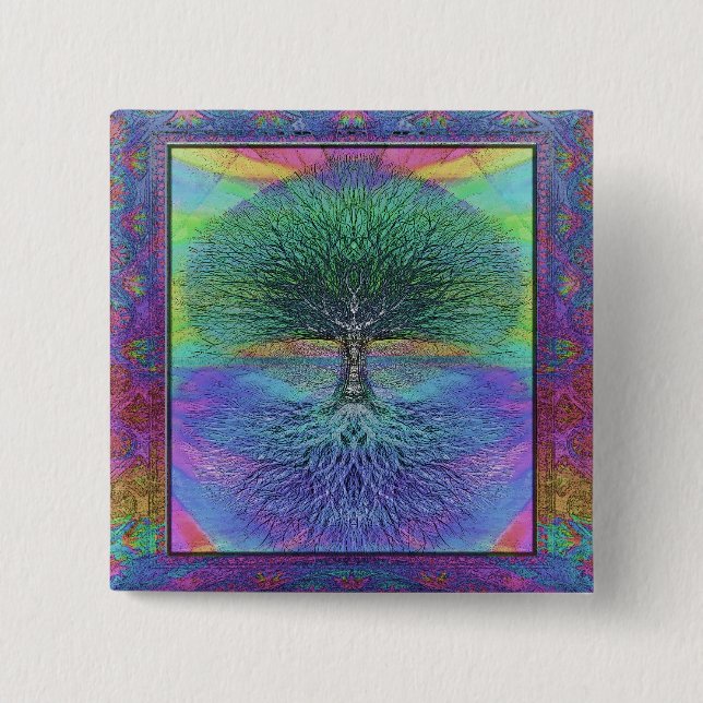 Tree of Life Hope and Peace 15 Cm Square Badge (Front)