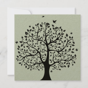 Tree of Life in Black and White Invitation