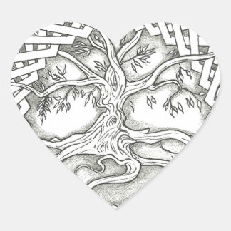 Tree of Life in Celtic Design Heart Sticker