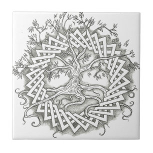 Tree of Life in Celtic Design Tile