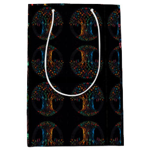 Tree of Life in full Stained Glass Mosaic Colour Medium Gift Bag