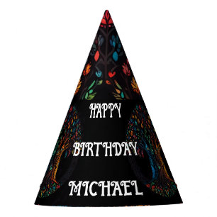 Tree of Life in full Stained Glass Mosaic Colour Party Hat