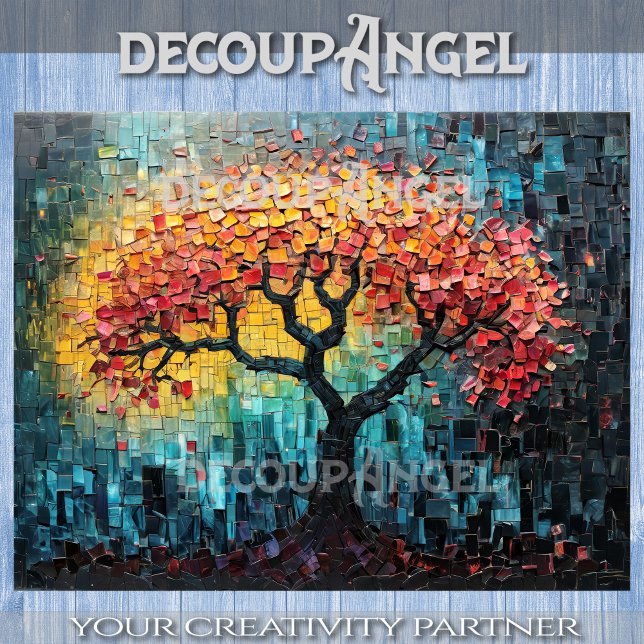 Tree of Life in Mosaic Art -Decoupage- Tissue Paper (Creator Uploaded)