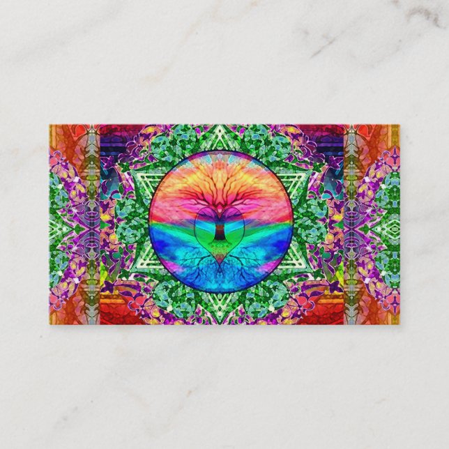 Tree of Life in Rainbow Colors Business Card (Front)